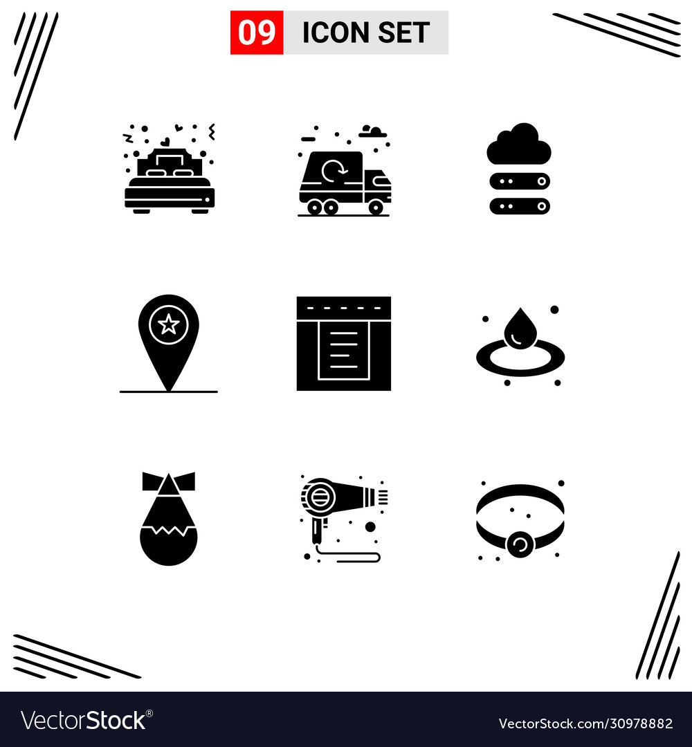 Set 9 solid glyphs on grid for dropdown