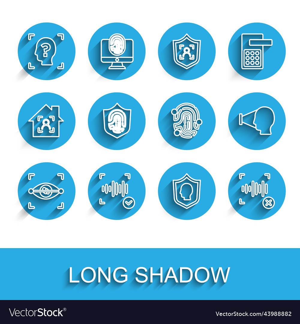 Set line eye scan voice recognition face user vector image Set line eye scan voice recognition face user