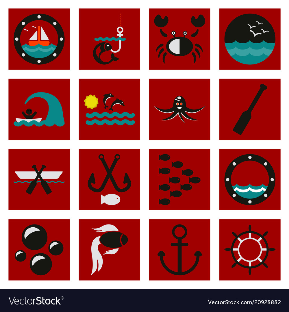 Set of icons sea