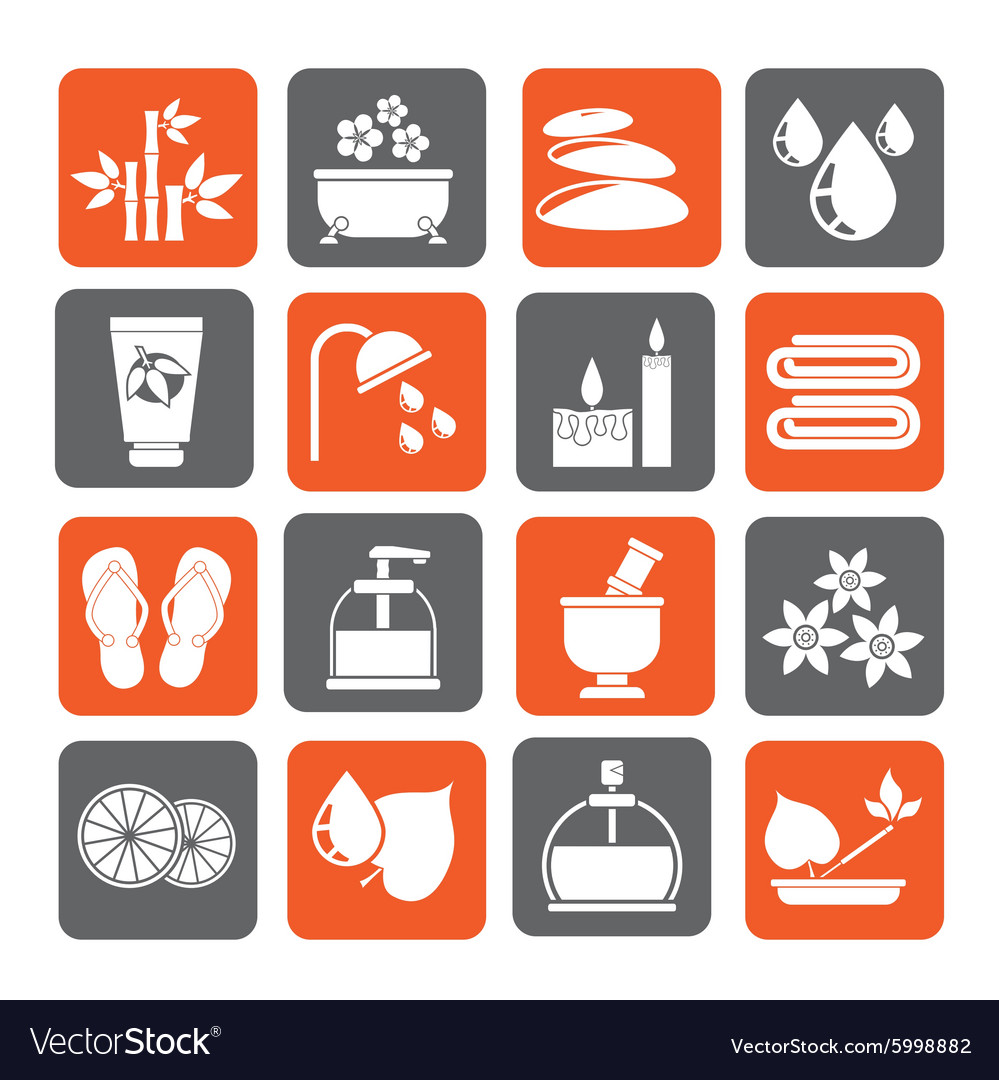 Spa and relax objects icons