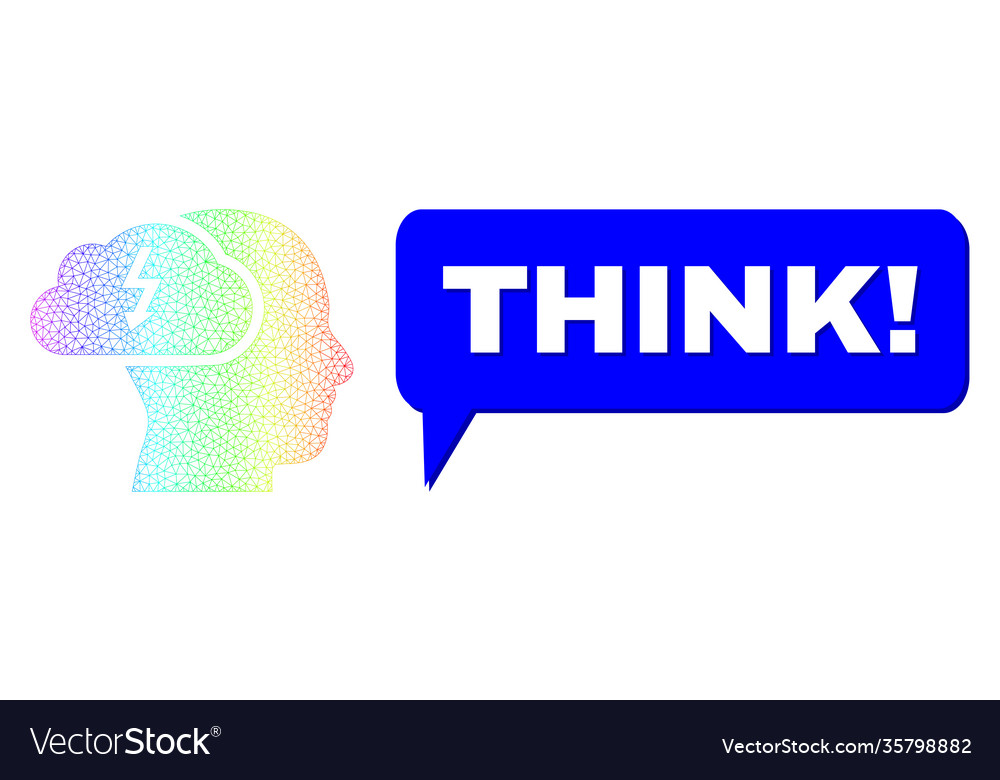 Spectral net gradient brainstorming icon and think