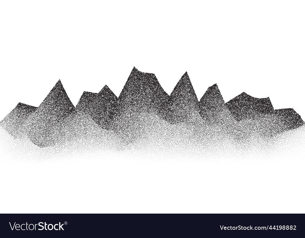 Gestippte Berglandschaft
