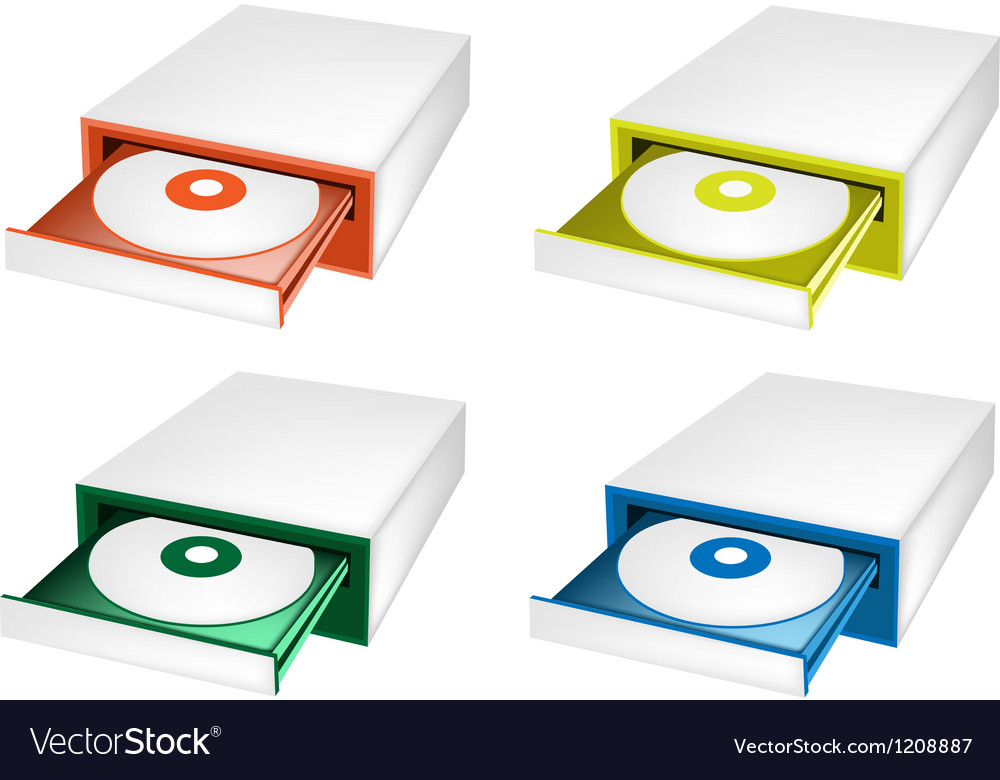 A colorful set of disk drive