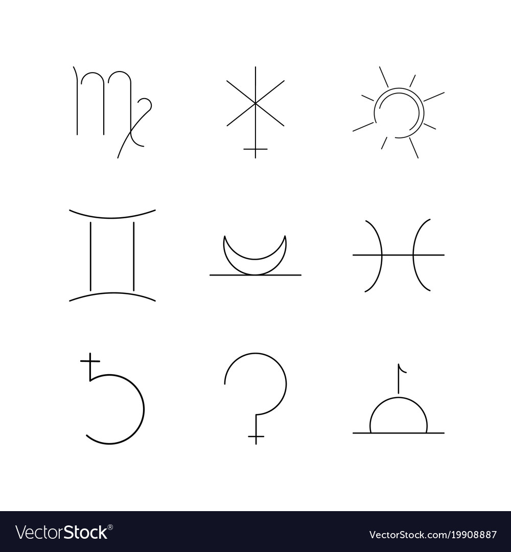 Astrology linear icon set simple outline icons