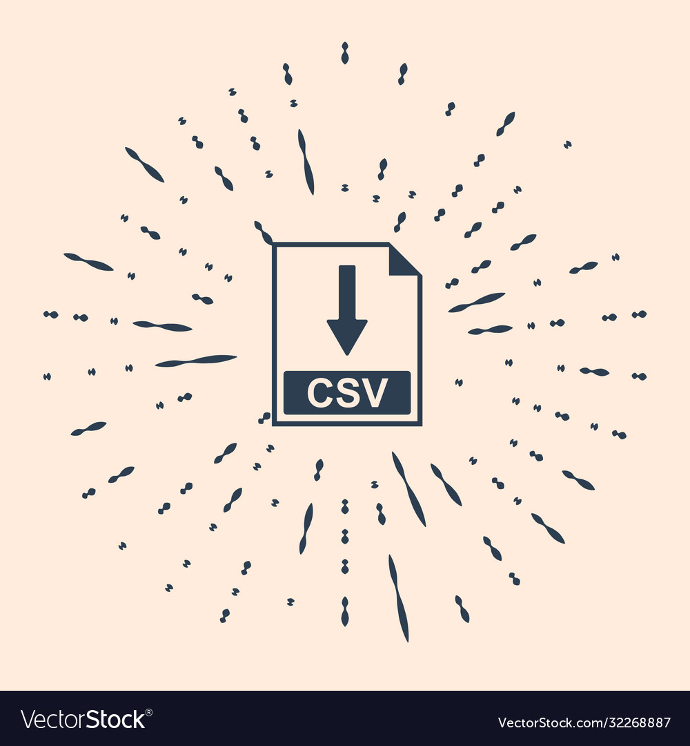 Black csv file document icon download button vector image Black csv file document icon download button