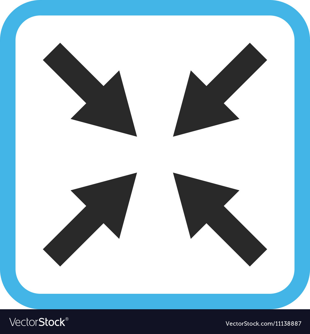 Compress arrows icon in a frame