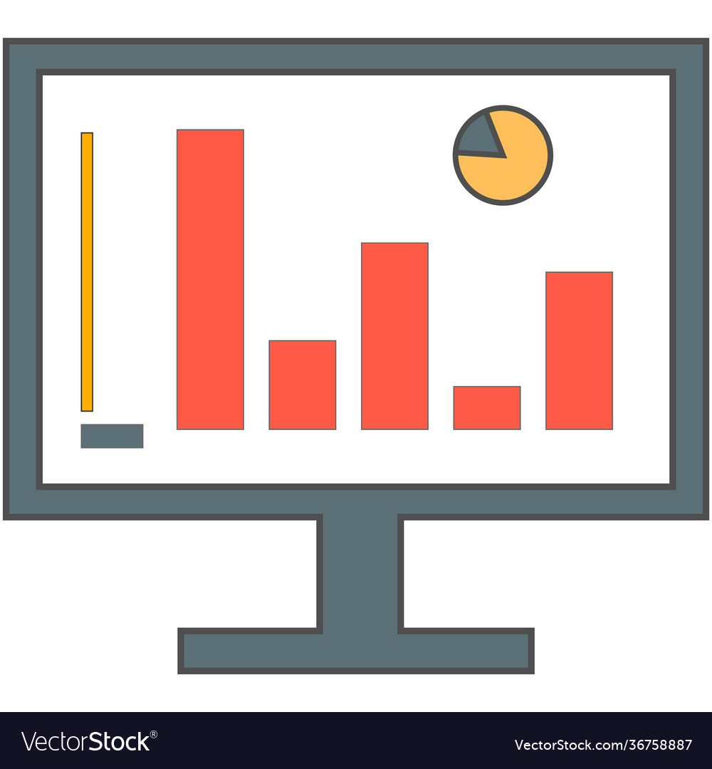 Computer screen with graph isolated