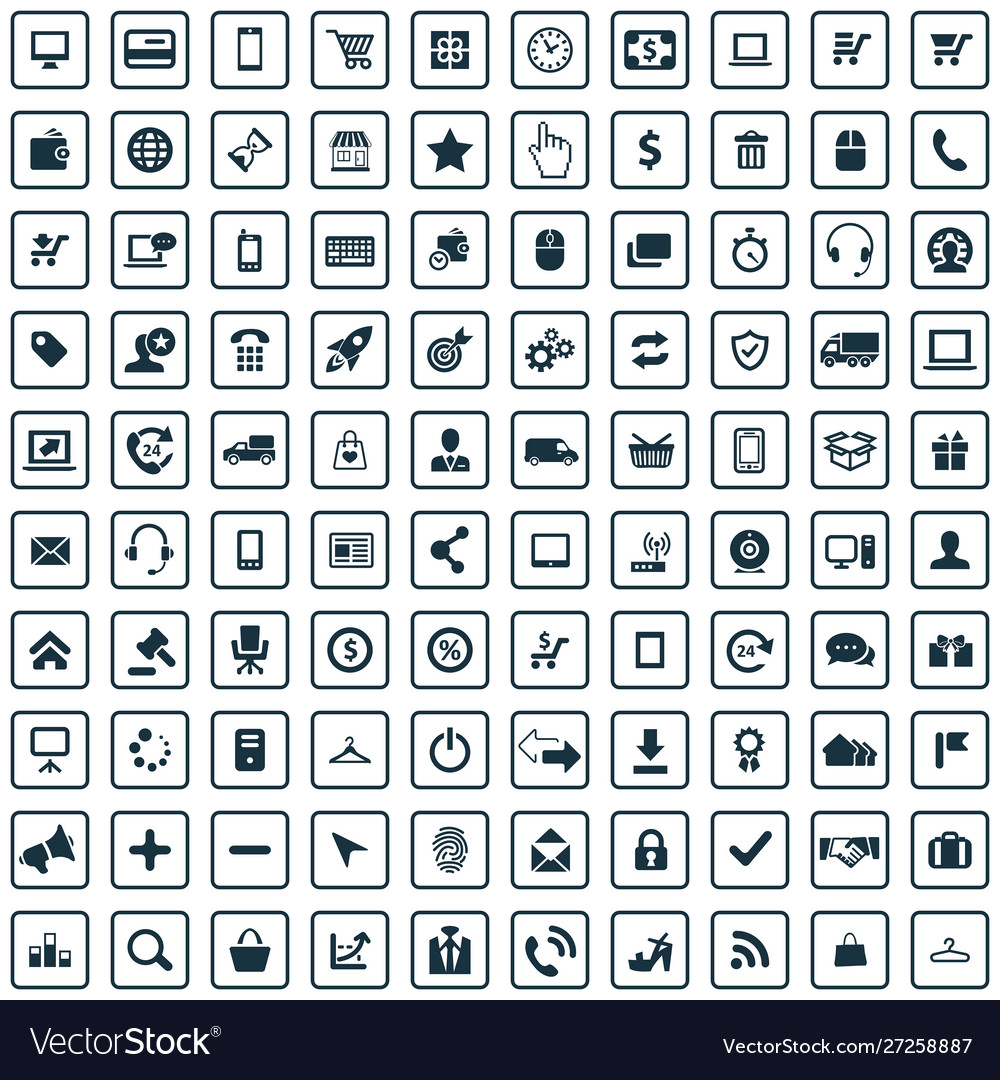 E-commerce 100 icons universal set for web and ui