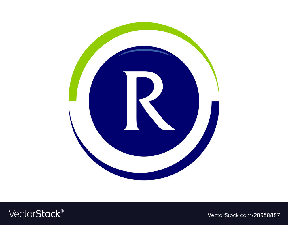 Eye care solutions letter r Royalty Free Vector Image