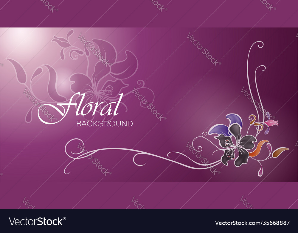 Floral gradient background with patterns Vector Image Floral gradient background with patterns