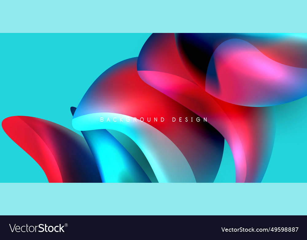 Fluid color liquid 3d elements abstract background vector image Fluid color liquid 3d elements abstract background