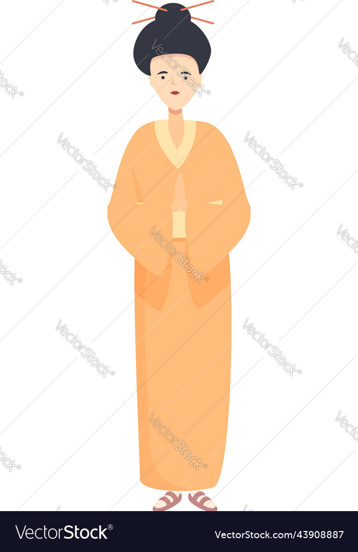 Geisha style icon cartoon japan female Royalty Free Vector