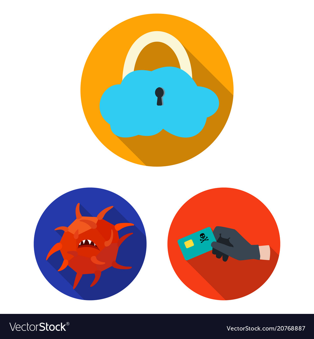 Hacker and hacking flat icons in set collection
