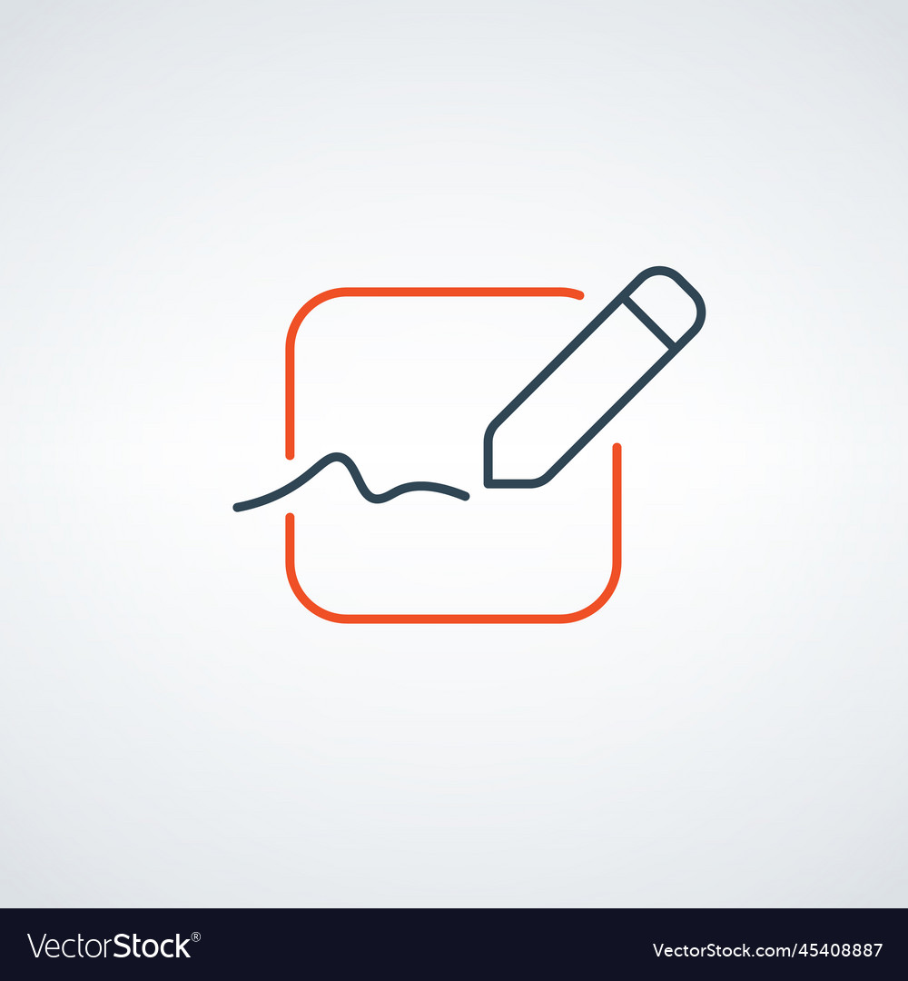 Linear drawing line pen write icon signature