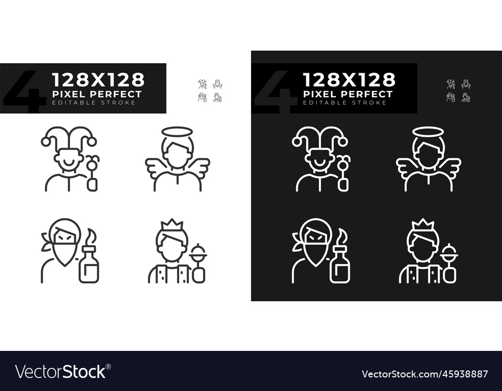 Literature archetypes pixel perfect linear icons