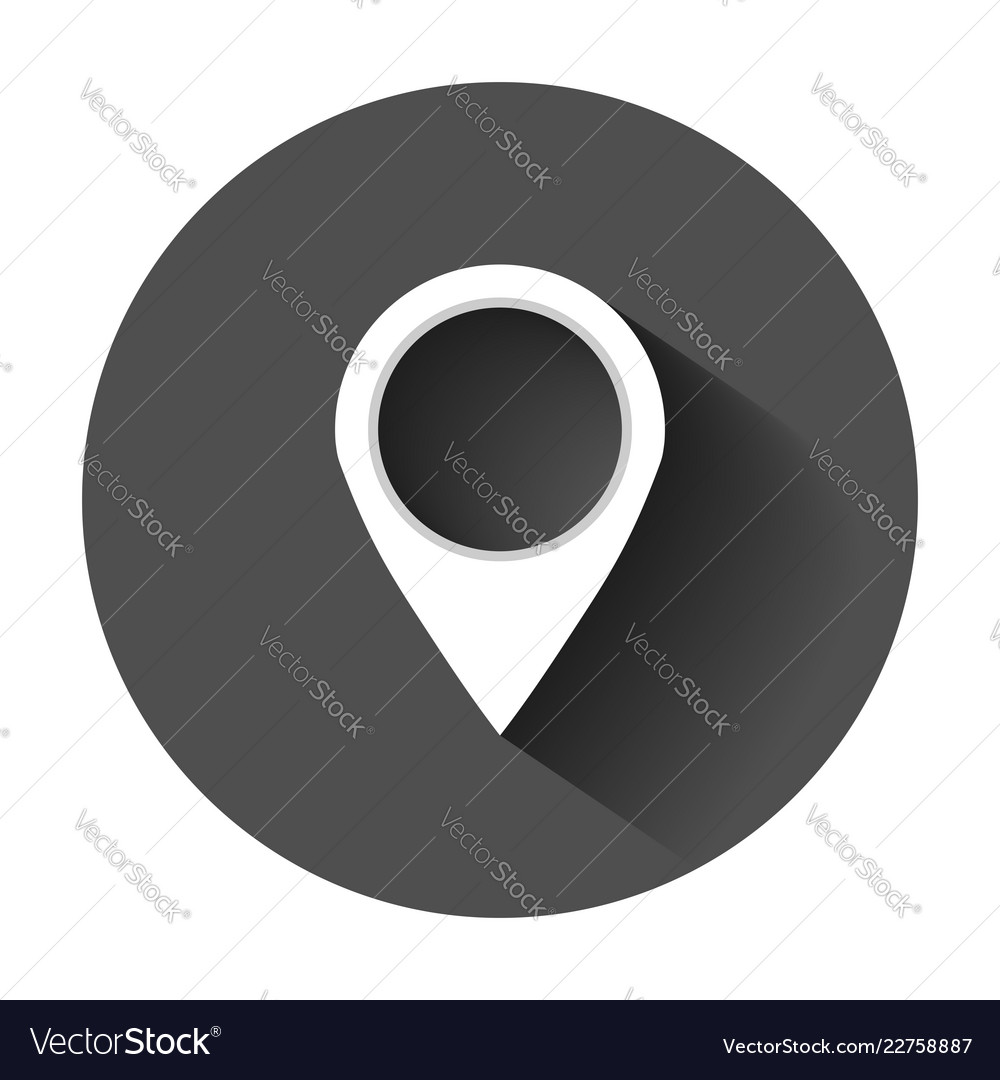 Pin map icon in flat style gps navigation vector image Pin map icon in flat style gps navigation