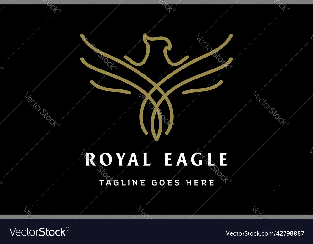 Simple minimalist golden eagle hawk falcon vector image Simple minimalist golden eagle hawk falcon