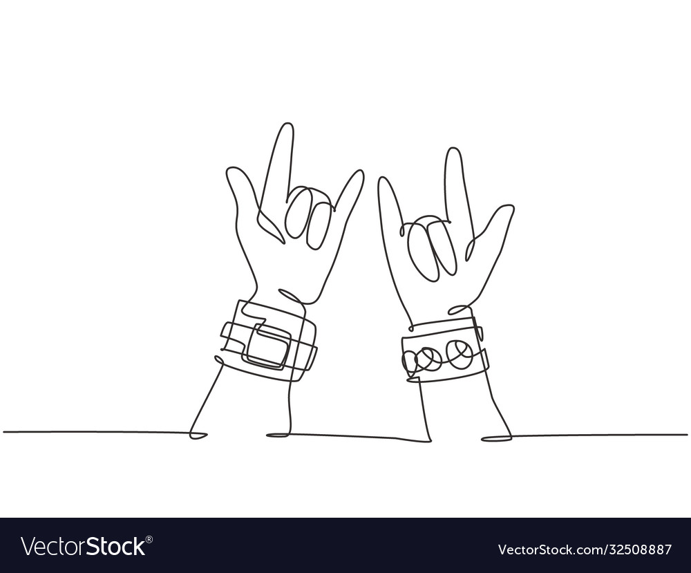Single continuous line drawing rocker showing vector image Single continuous line drawing rocker showing