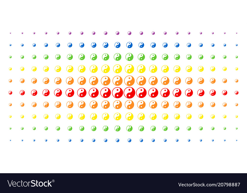 Yin yang spectral halftone pattern