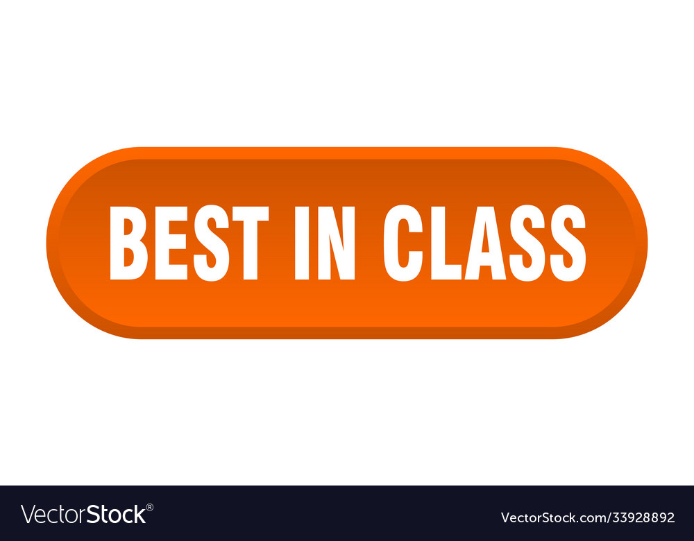 Best in class button rounded sign on white