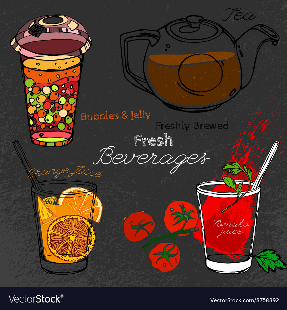 Bubble tea hand drawn