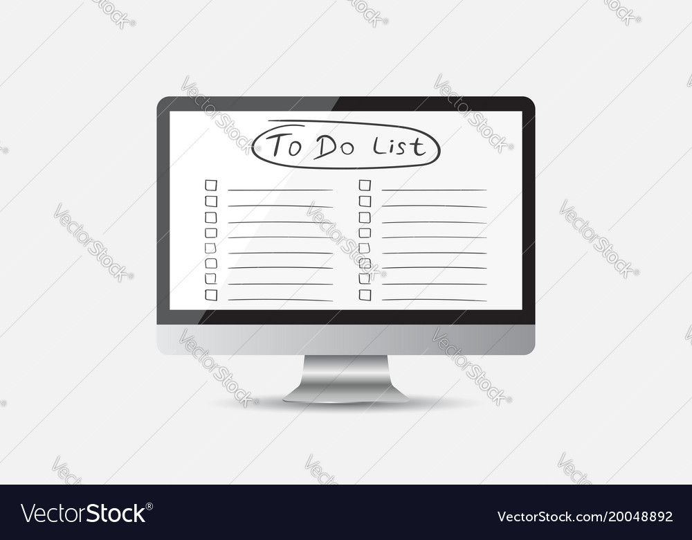 Businessman to do list checklist with computer