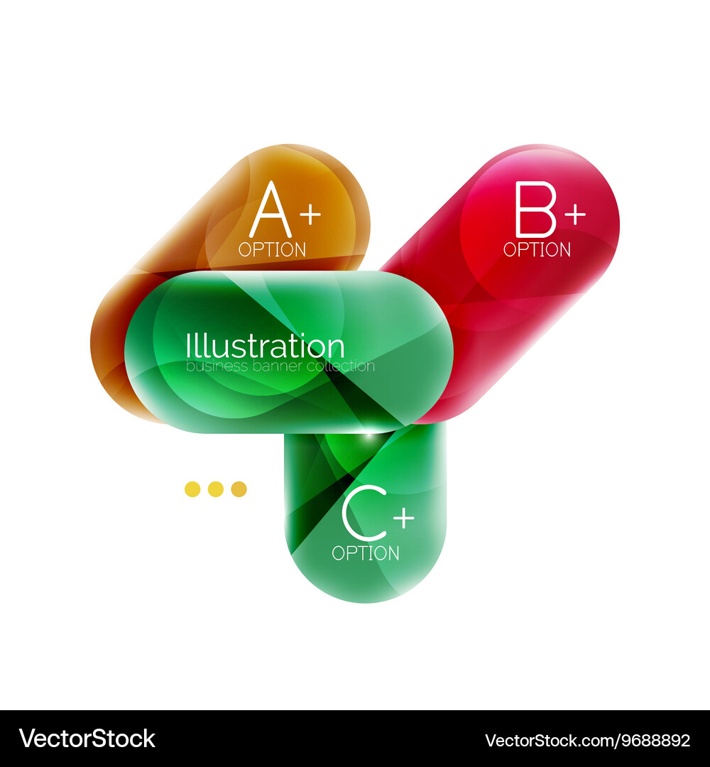 Colorful round rectangles concept business Vector Image