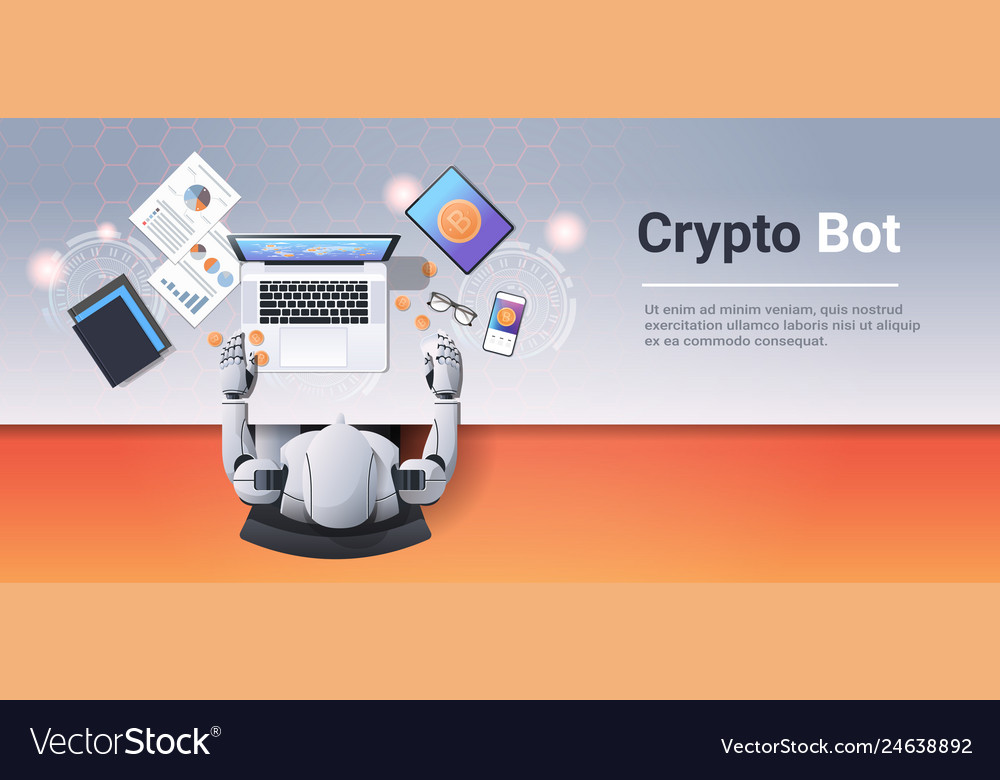 Crypto currency trading bot block chain concept