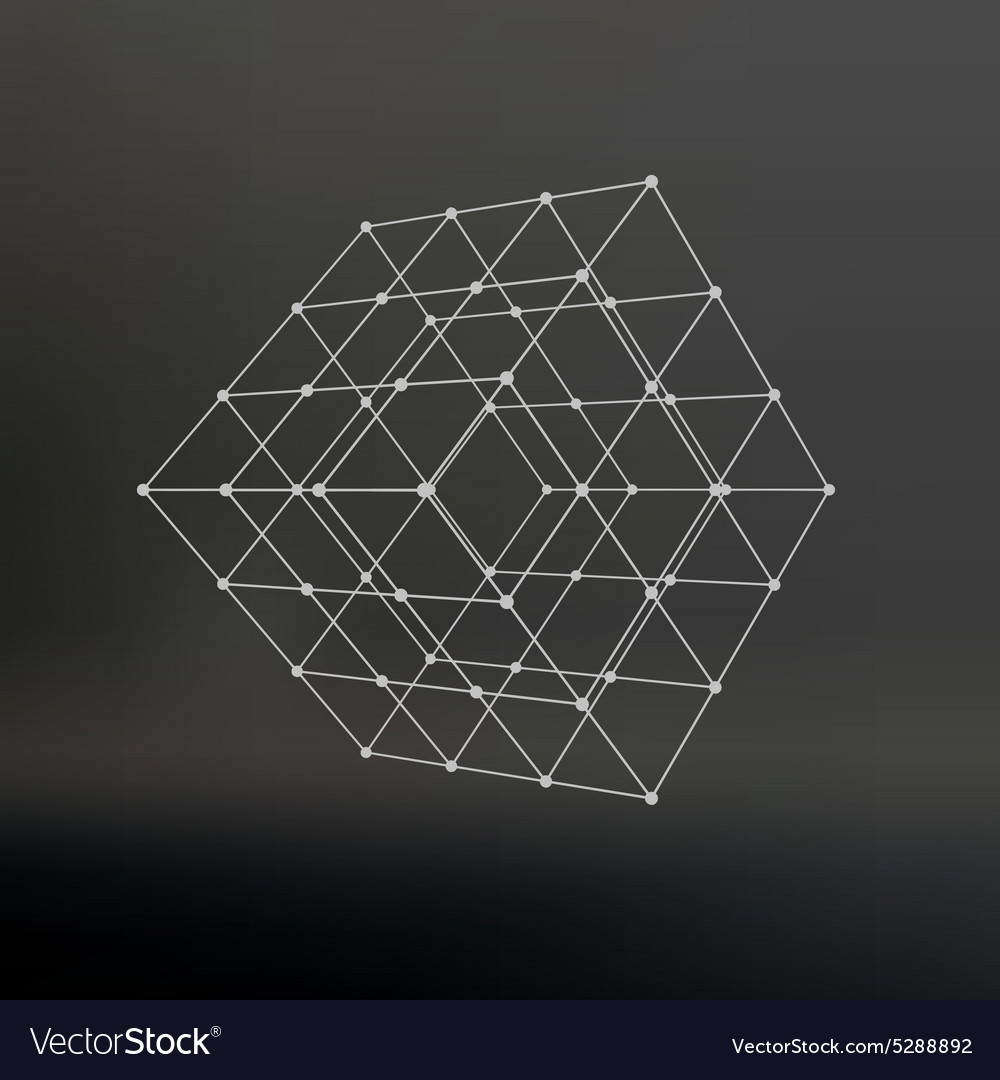 Cube of lines and dots