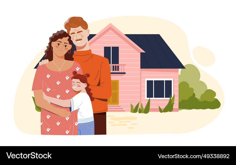 Family with house concept Royalty Free Vector Image