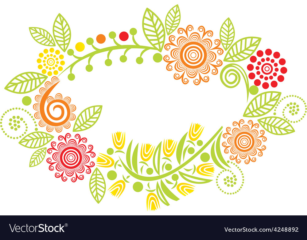 Floral pattern frame Royalty Free Vector Image