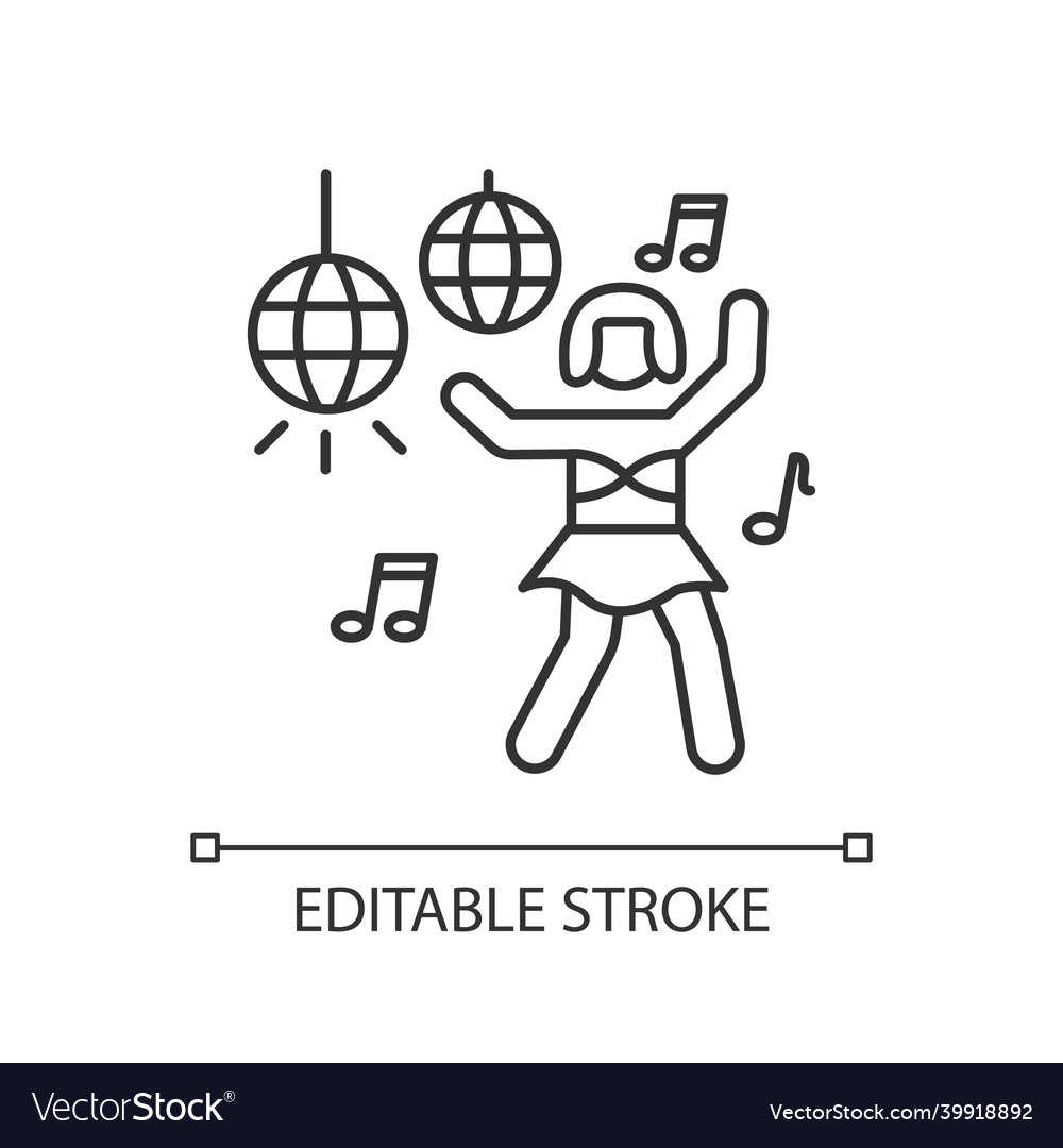 Go dancer pixel perfect linear icon thin line Vector Image Go dancer pixel perfect linear icon thin line
