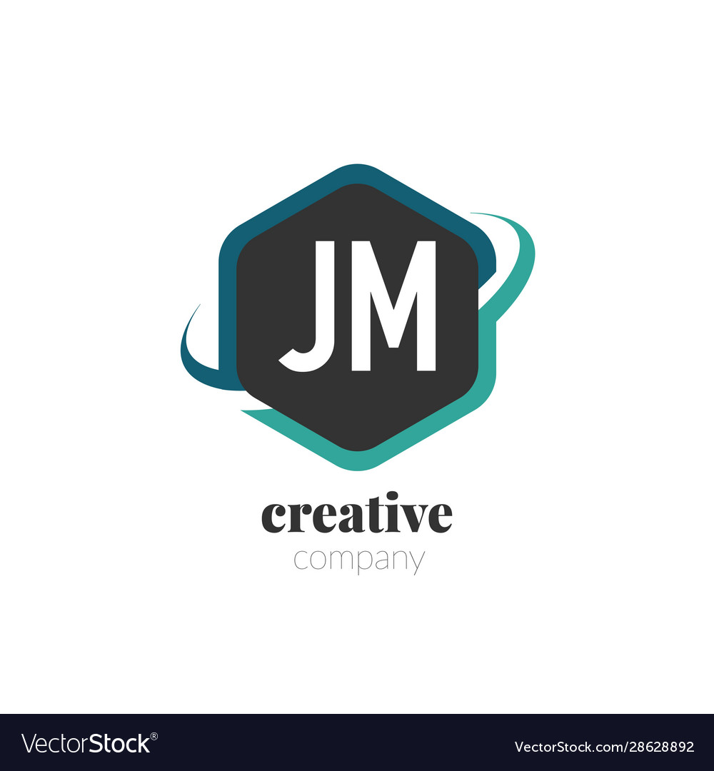 Initial letter jm creative hexagonal design logo Vector Image