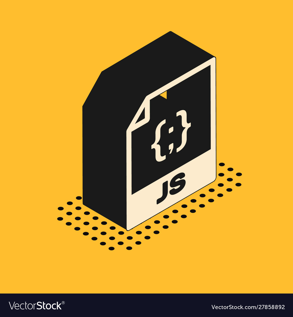 Isometric js file document download js button Vector Image