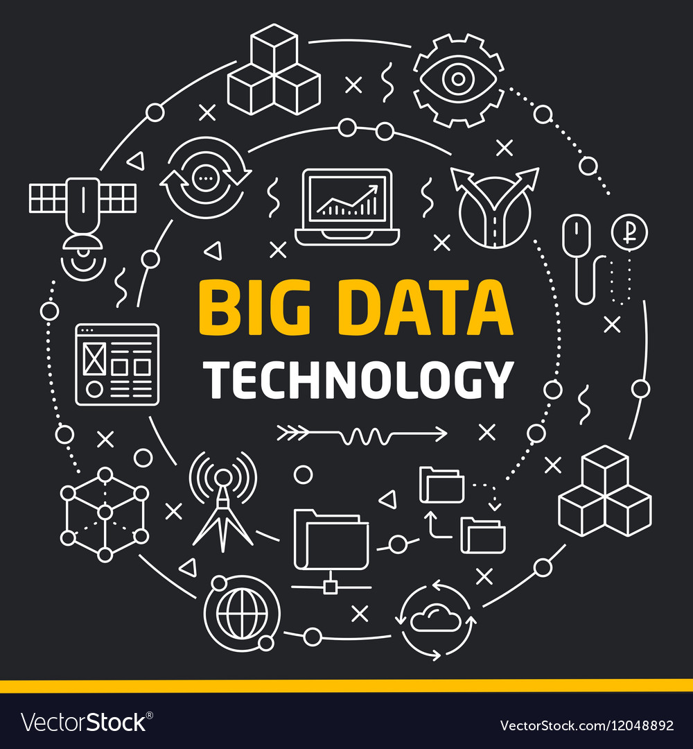 Lines icons big data