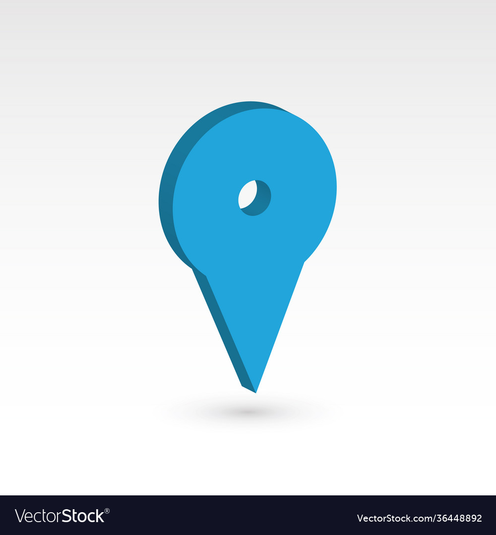 Map pointer - 3d object vector image Map pointer - 3d object