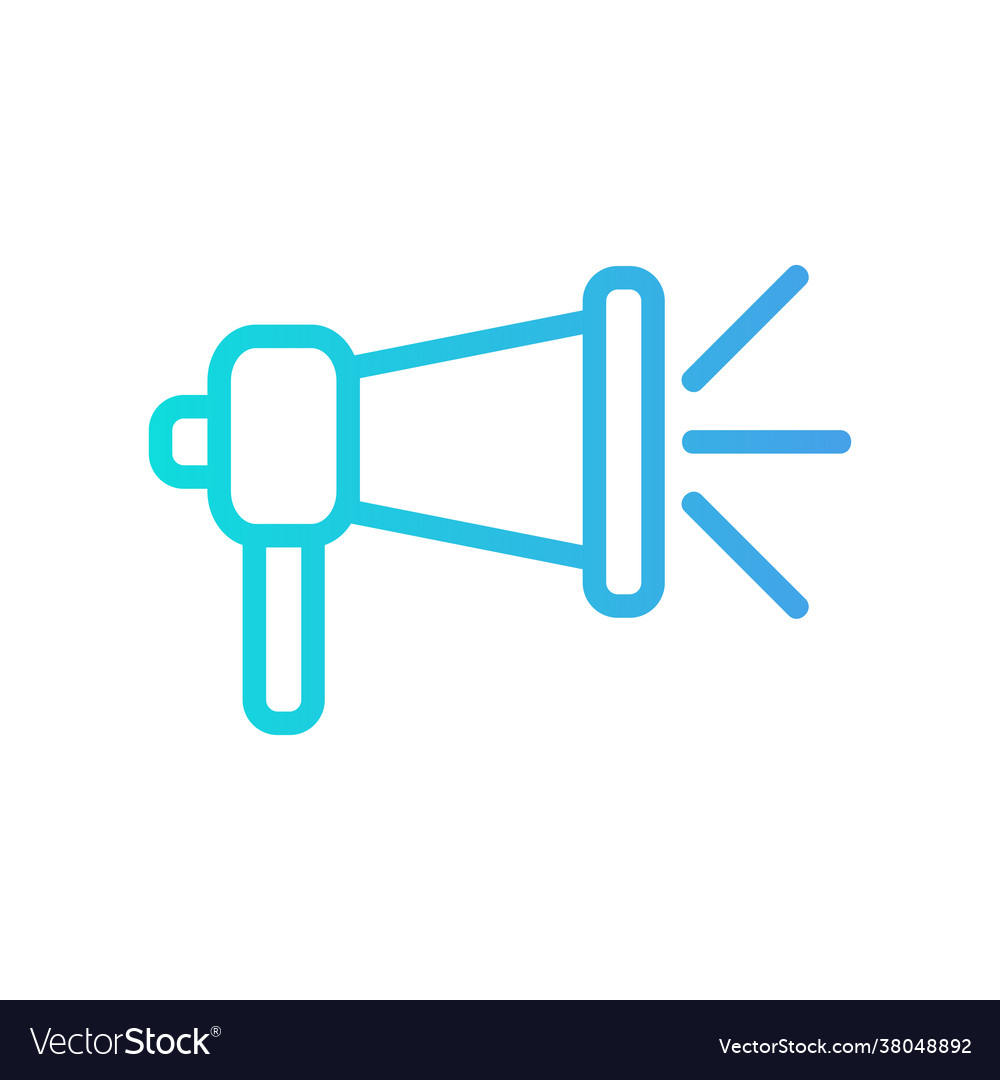 Megaphone icon in gradient style about multimedia vector image Megaphone icon in gradient style about multimedia