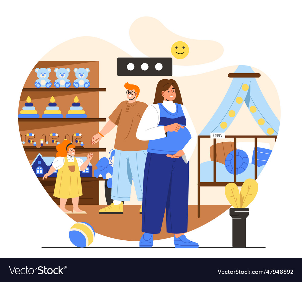 Parents in children store concept