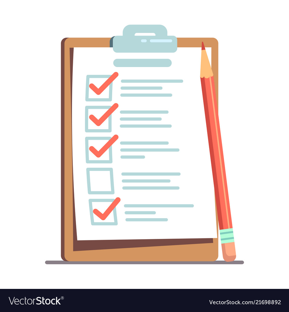 Schedule Check Or To Do List With Pencil Vector Image