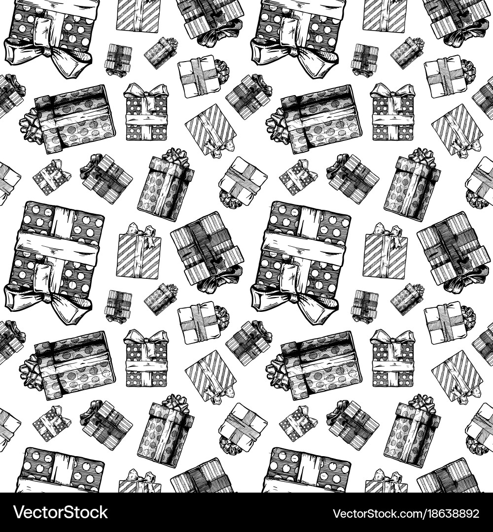 Seamless gift pattern Royalty Free Vector Image