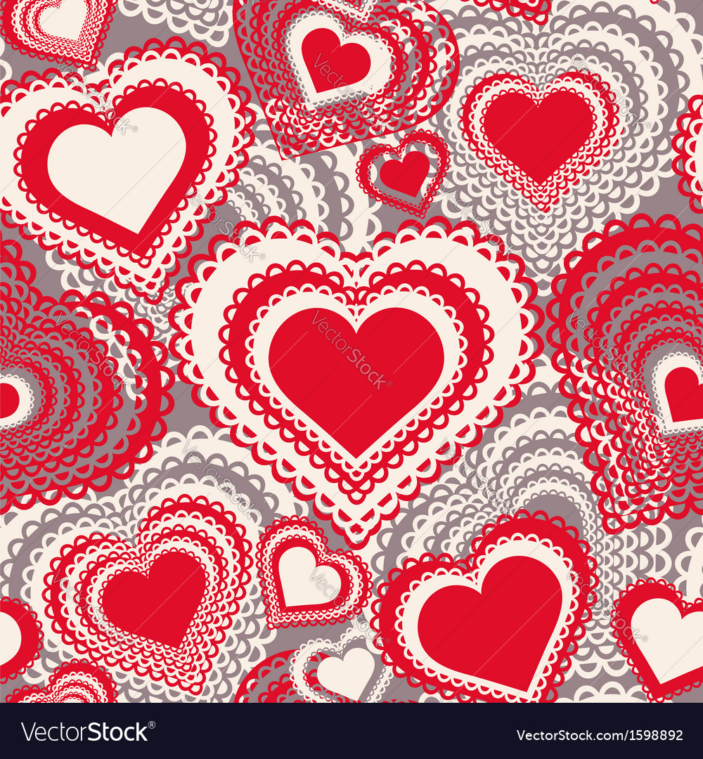 Seamless pattern with hearts