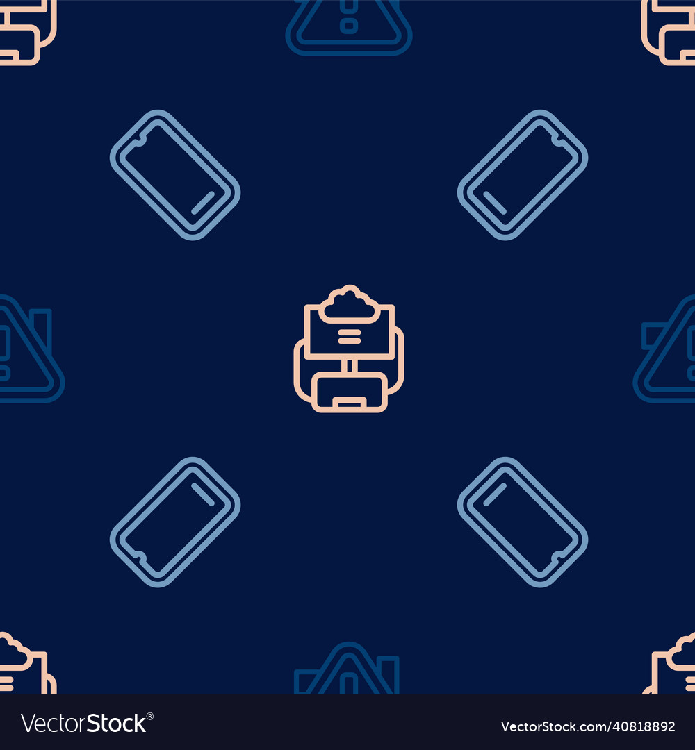 Set line exclamation mark in triangle mobile vector image Set line exclamation mark in triangle mobile