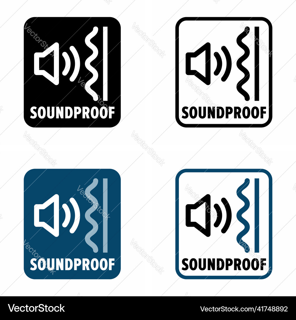Soundproof property information sign Royalty Free Vector