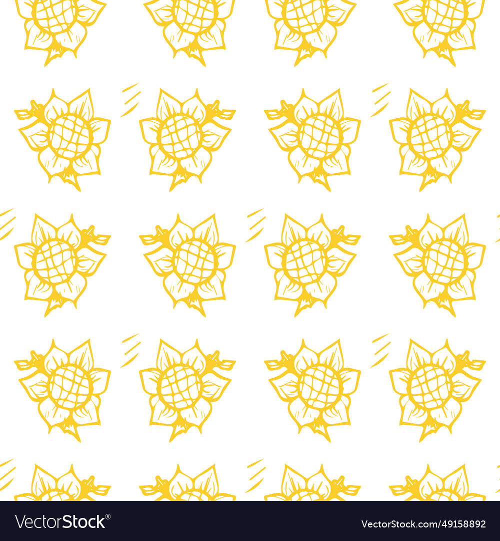 Sunflower nature seamless pattern