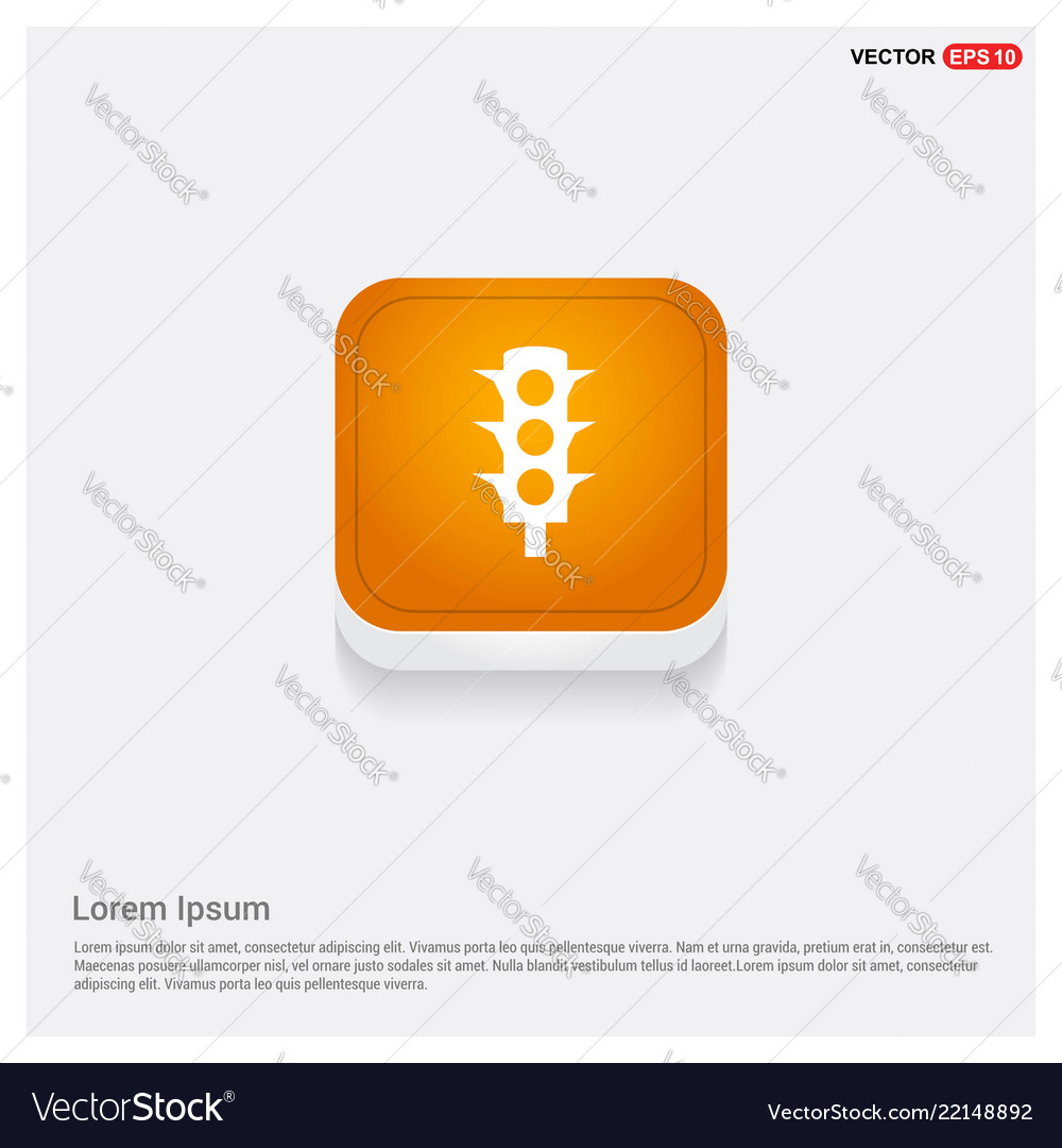 Traffic lights icon orange abstract web button Vector Image Traffic lights icon orange abstract web button