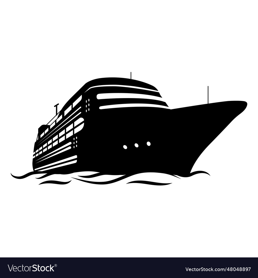 Cruise ship sailing cut-out Royalty Free Vector Image