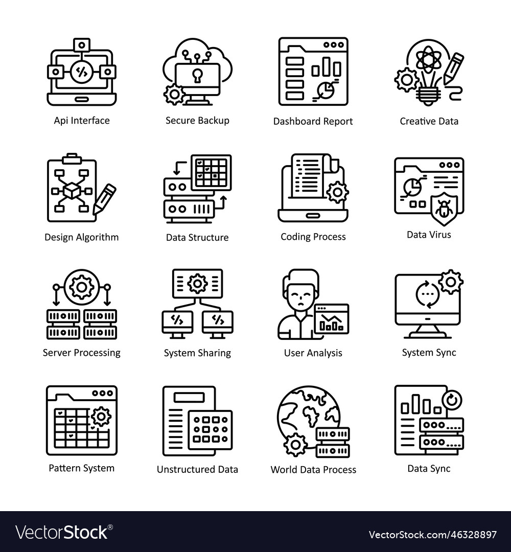 Data analytic outline icon design