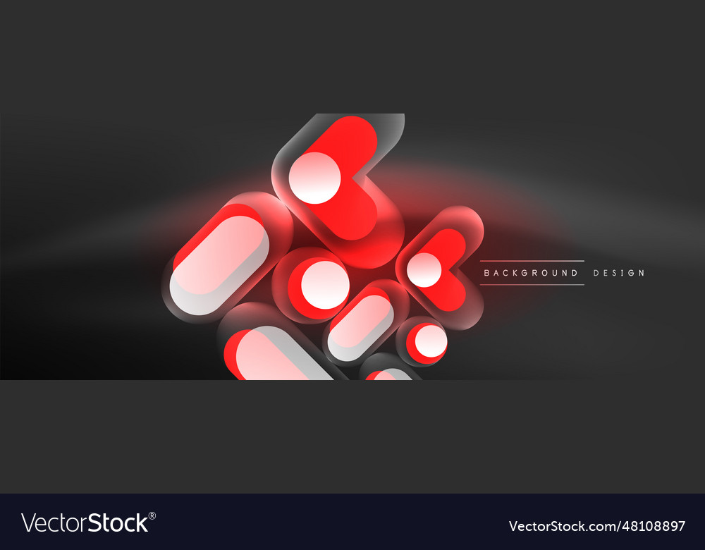 Glowing round shapes abstract background template vector image Glowing round shapes abstract background template