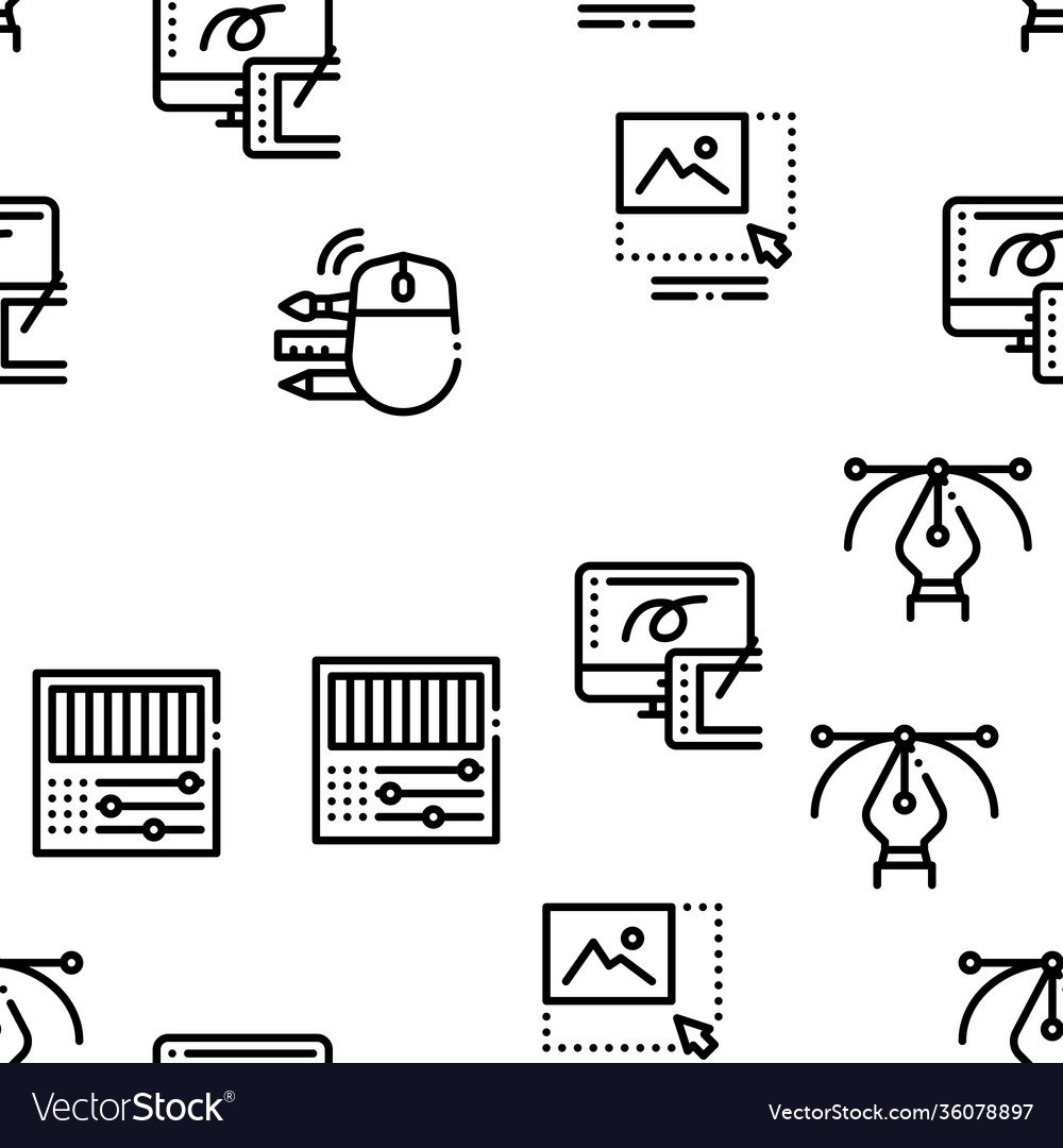 Graphic design and creativity seamless pattern