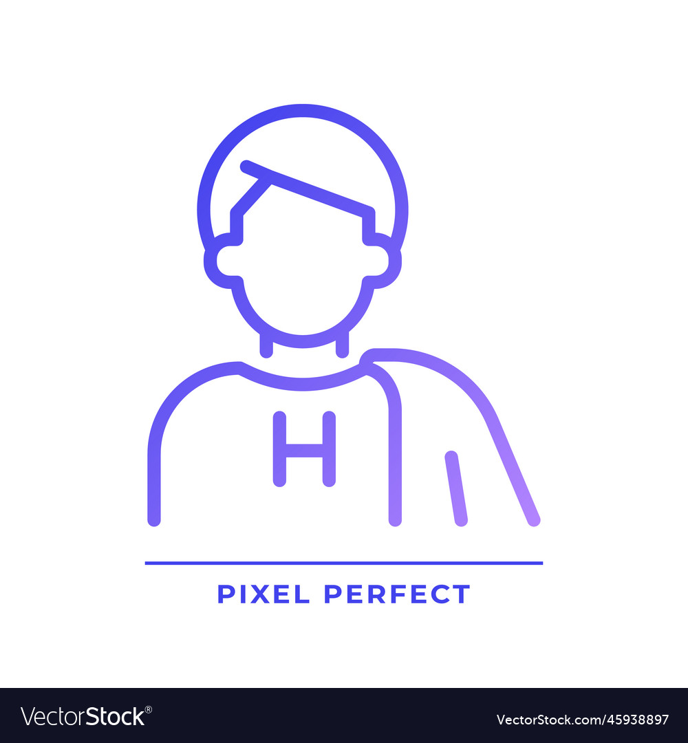 Hero pixel perfect gradient linear icon vector image Hero pixel perfect gradient linear icon